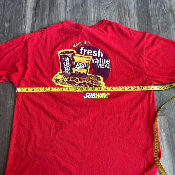 Vintage Subway Restaurant Promo T-Shirt Men's Size XL Red Meal 1990s - Picture 5 of 6
